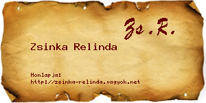 Zsinka Relinda névjegykártya